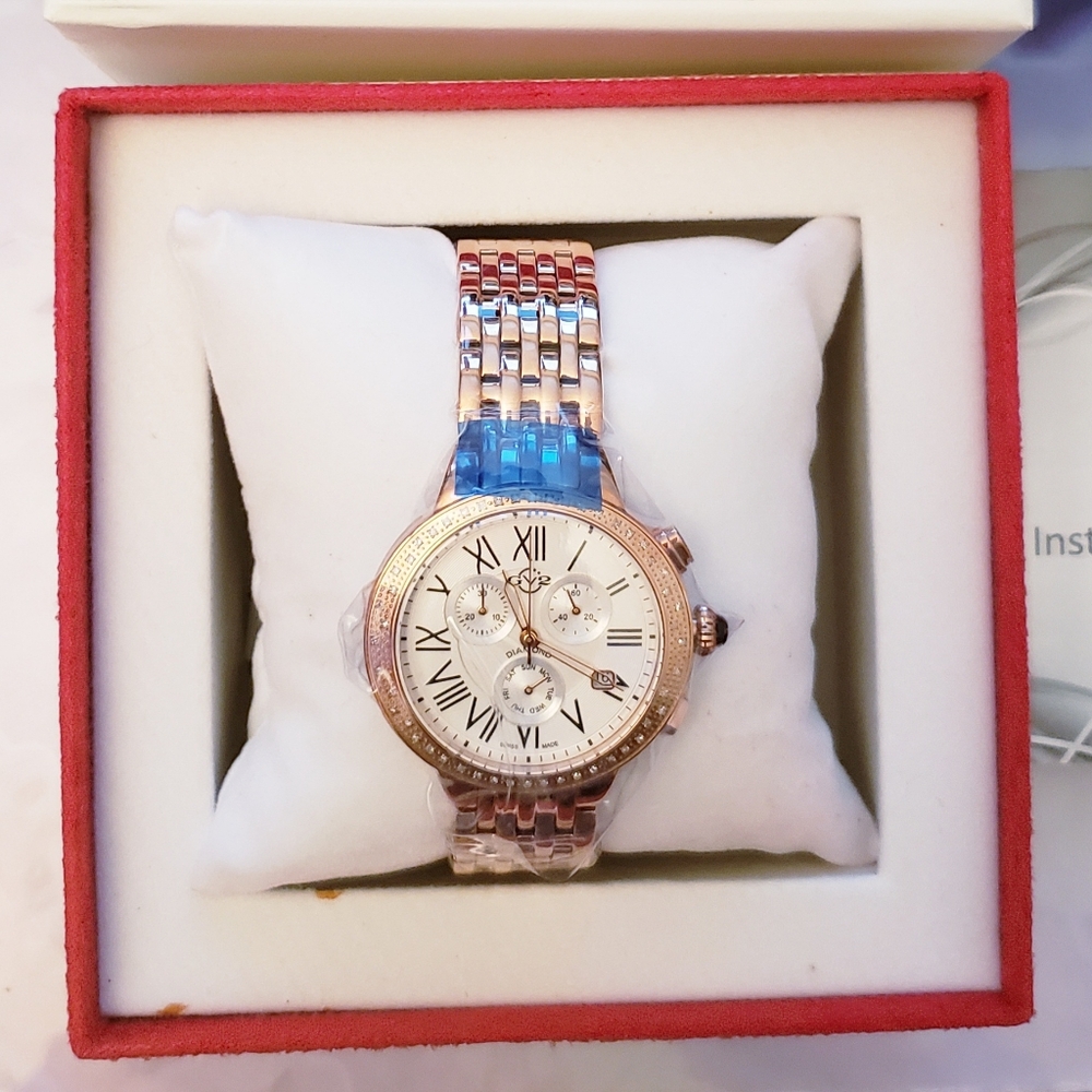 Gevril Women's Astor Chronograph Diamond Bracelet Watch, 40mm-0.227ctw